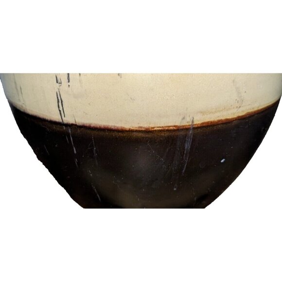 Chunky Stoneware Vase Jug 10" – Rustic Modern Pottery Decor Tan Black - Picture 6 of 7